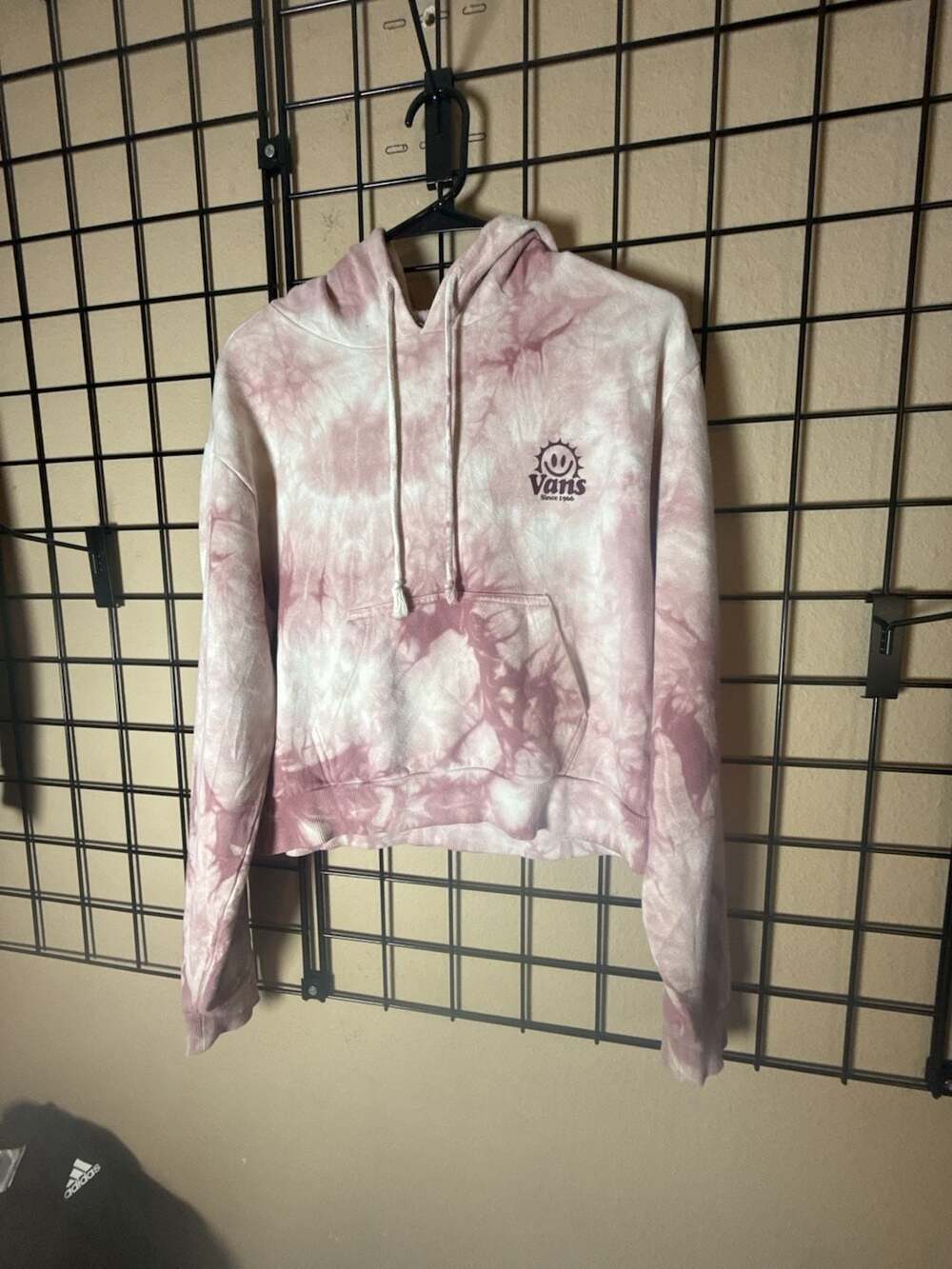 Vans Tie Dye Cropped Hoodie Size S Pink Smiley Face